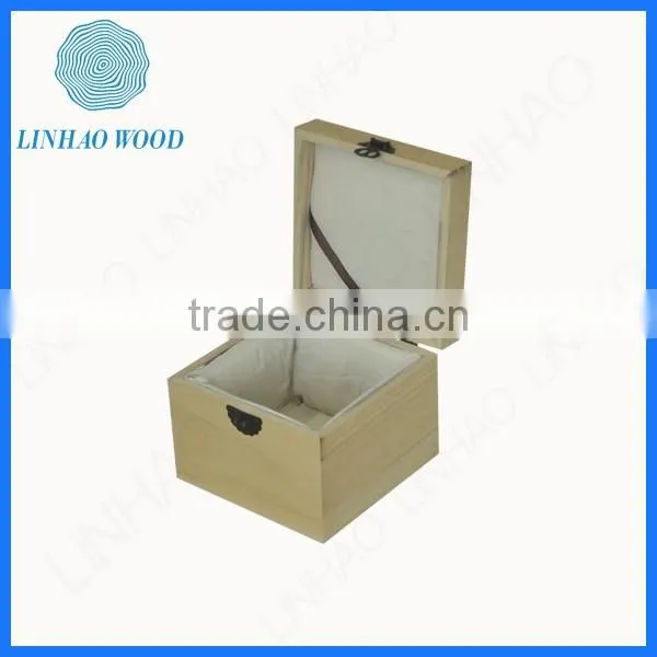 Newest Rectangle Wood Box With Metal Hinge