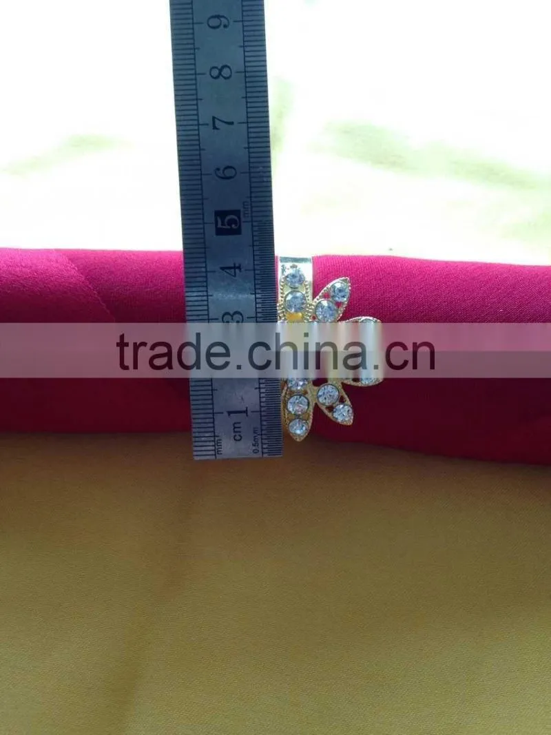 Gold Diamond Big Flower Shape Napkin Ring