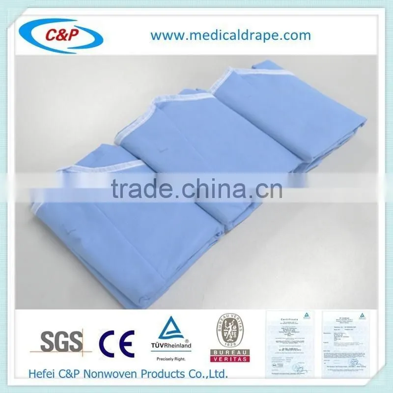 Disposable Sterile Blue SMS Nonwoven Standard Surgical Gown/Reinforced Surgical Gown