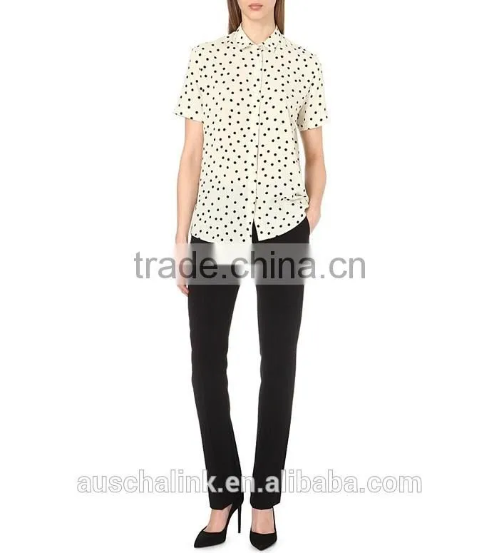 2016 new design ladies woven cheap shirt made in china
