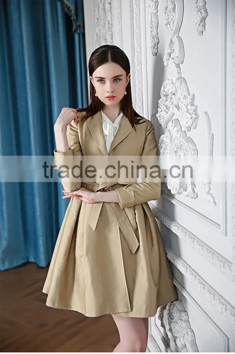 Fashion Ladies Khaki Color windbreaker Wind Coat