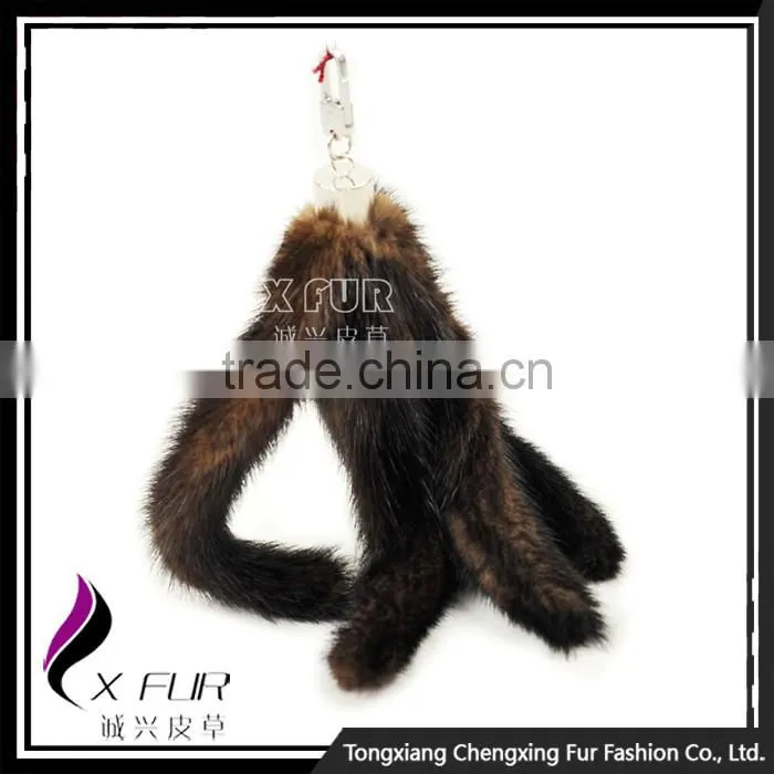 CX-R-20 2016 New Fashion Handmade Mink Tail Fur Metal Keyring