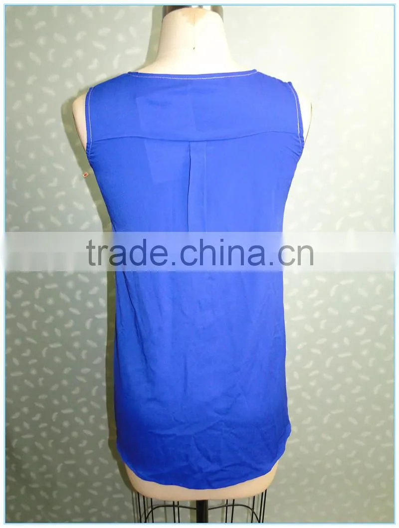 Summer Casual Short Front Long Back Ladies Tops And Blouses 2015