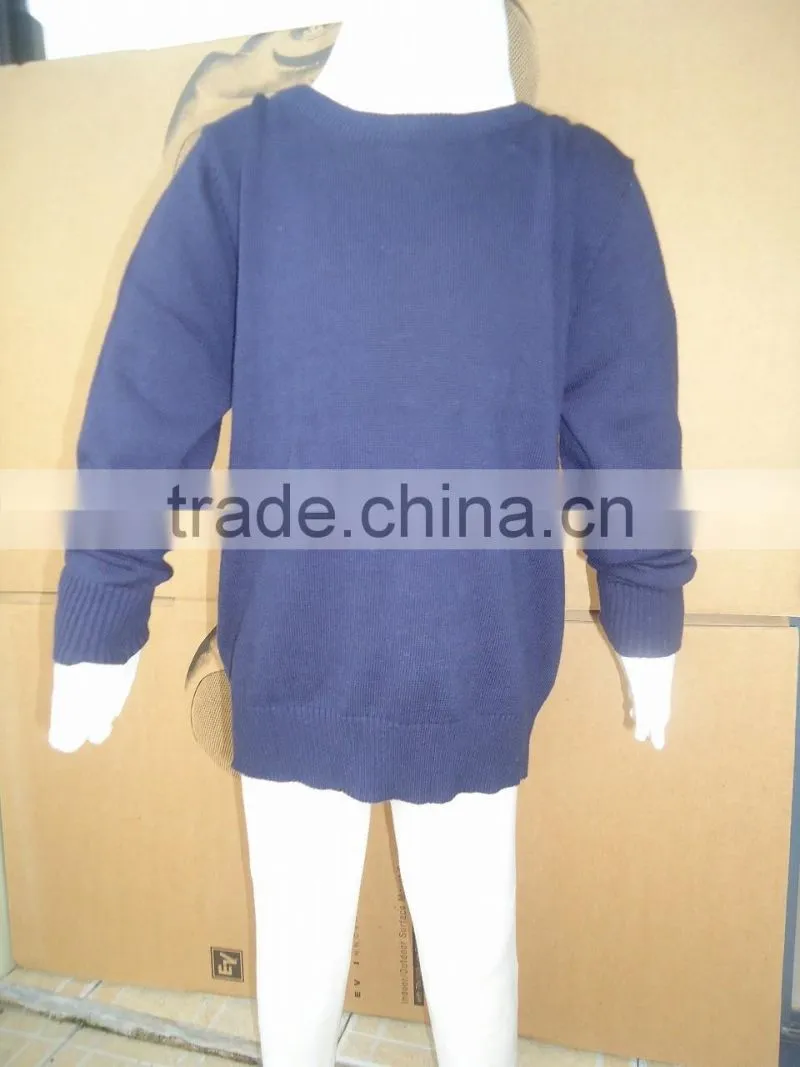 2016 kids navy blue hand knitted elbow patche sweaters for babies