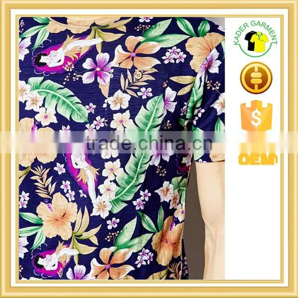 Custom all over sublimation printing floral t shirts for men