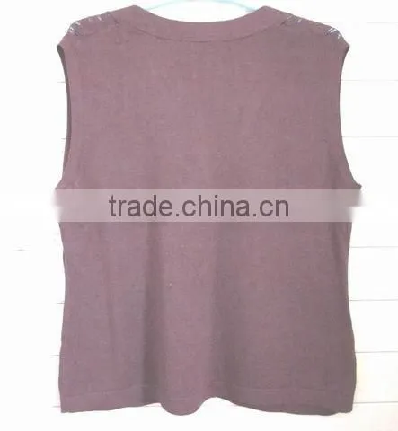 extra size fat women pointelle pattern sweater vest