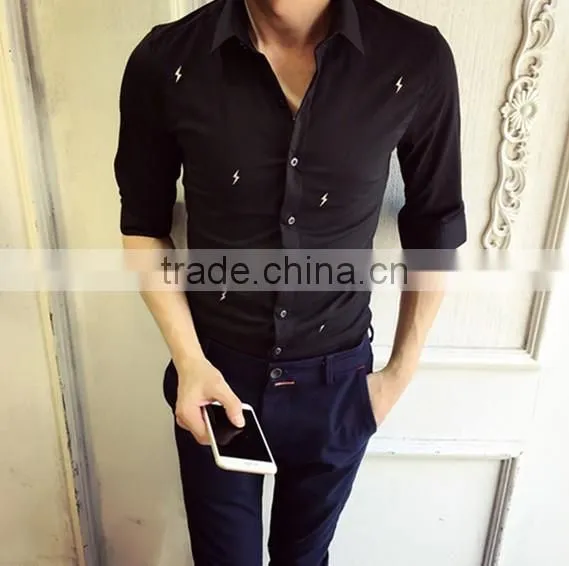 Embroidery menswear teenagers blank shirts