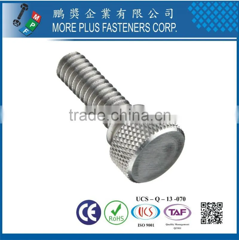 ANSI Stainless Steel Knurled Thumb Screw Plain