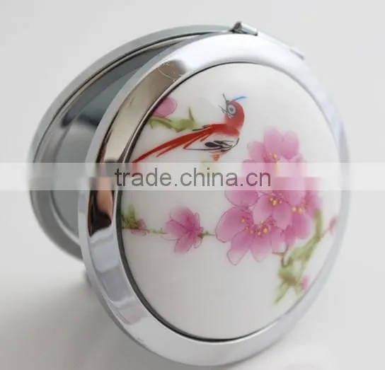 Ceramic Cosmetic Mirror/Porcelain Pocket Mirror/Chinese National Style Chinaware Make Up Mirror,Promotion Dress up Mirror