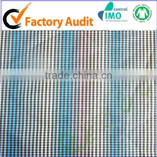 supply 100% polyester yarn dye Plaid shirt fabric