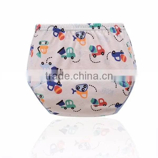 hot selling 7 designs leak-proof baby training pants full printed pure cotton baby cloth diaper