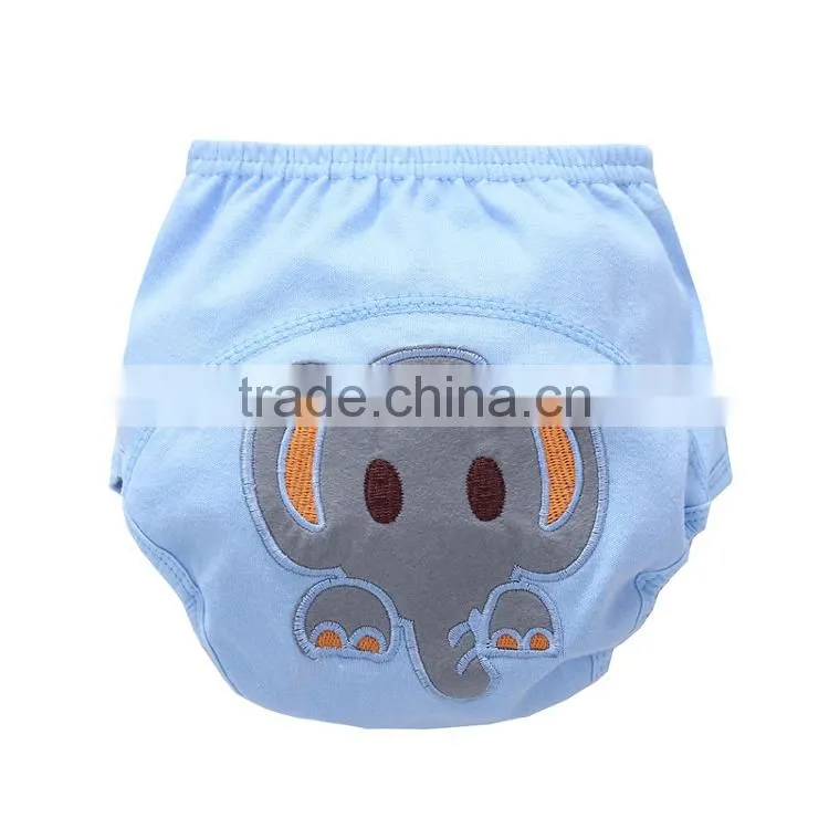 lovely animal design 3 layers printed embroidered waterproof pure cotton baby diaper