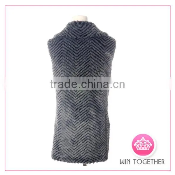 long women plus size sleeveless fur vest