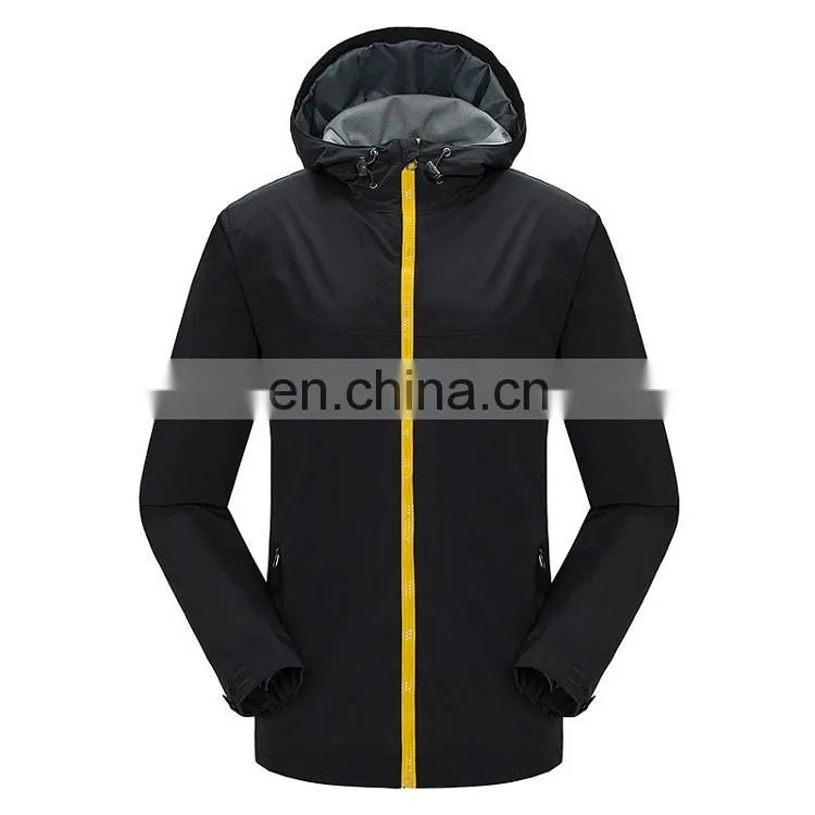 Spring Autumn hoodie lightweight waterproof windbreaker jacket for men