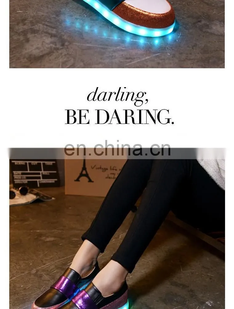 Wholesale New design Hottest Ladies shoes European fashion Women shoes LED shoes sneakers girls footwear