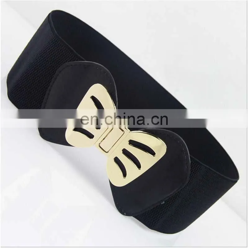 factory customize wholesale woman ladies metal mirror wide waist belt with chain
