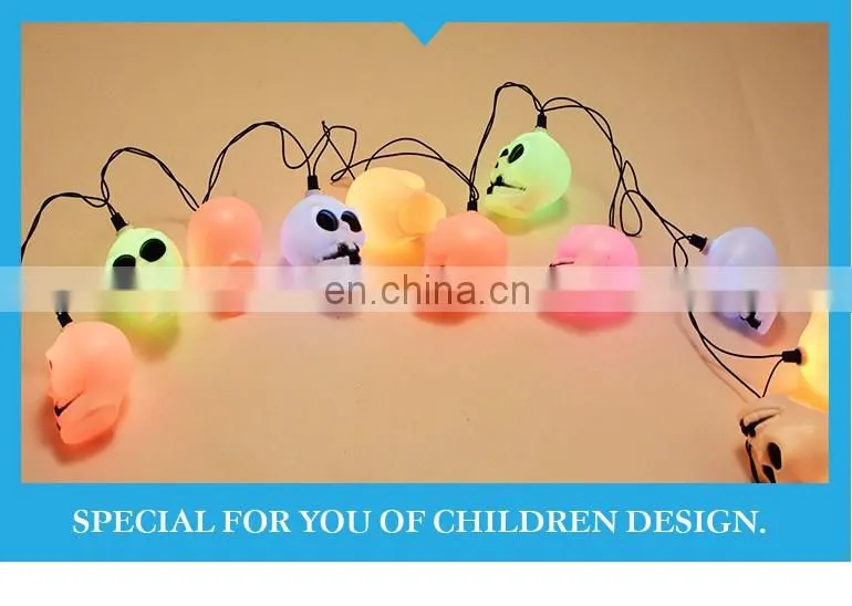 fashion popular multicolored light string skull ghost halloween party decoration for sale