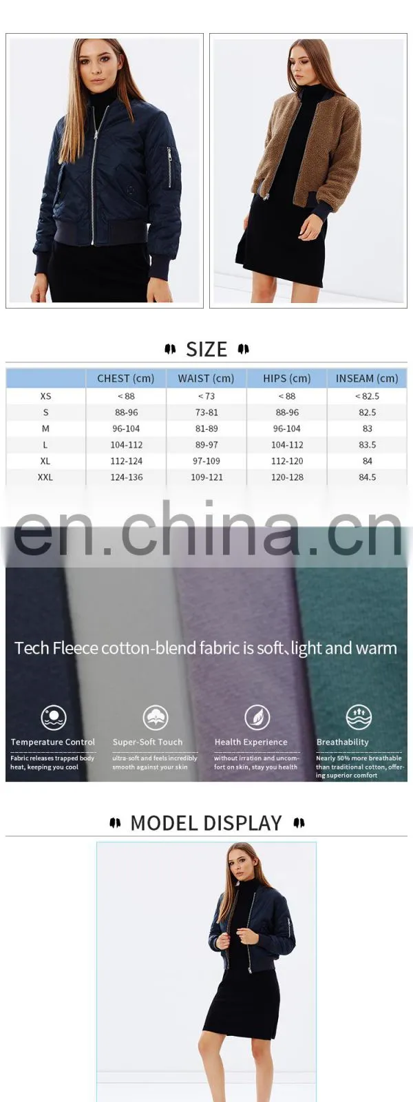 China manufacturer sports new women black bomber jacket wholesale