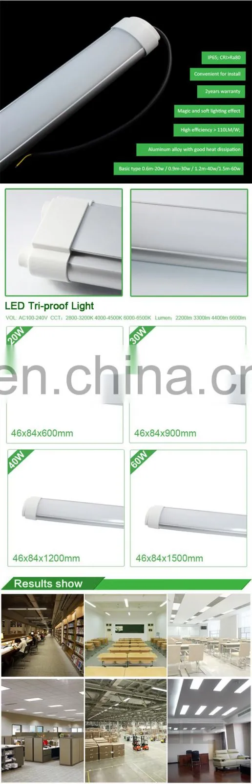 easy installation IP65 waterproof outdoor use 0.9m 30W led linear light