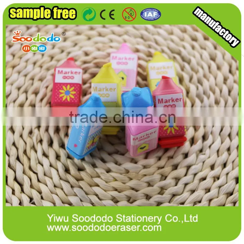 Fancy Fluorescent pen shaped 3D eraser