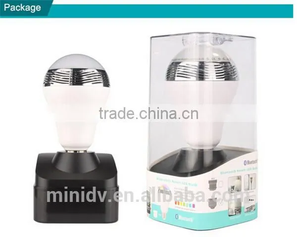 AC100-240V Working Voltage E27/B22 Base RGBW LED Bluetooth Bulb Speaker with Free Controlling APP for Android & IOS Smartphones