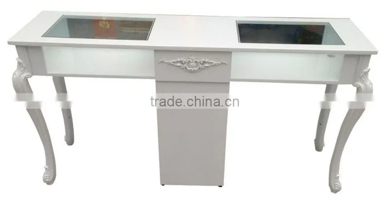 Salon Equipment:Double Nail Table, Manicure Table Nail Salon Furniture