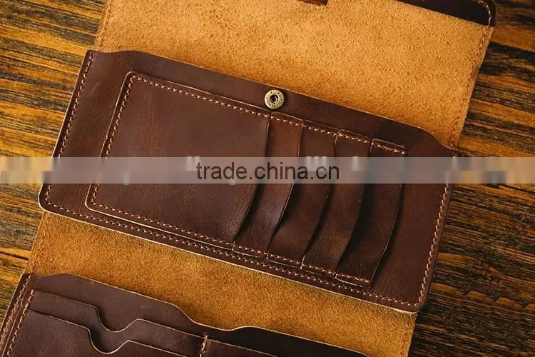 Guangzhou Fashion Hand-made Classical Wallet Long Vertical Wallets for men Multi-functional leather wallet