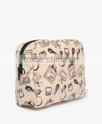 Plenty perfume bottles printing cosmetic bag zippered placket at the top