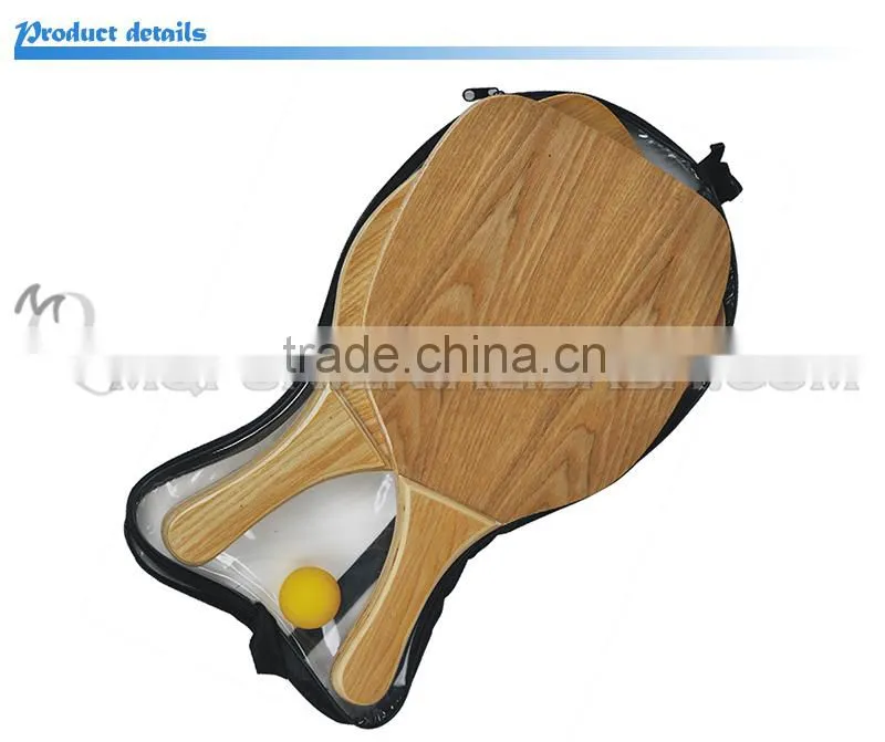 MINI QUTE Outdoor Fun & Sports Chinese plywood deluxe beach tennis paddle racket (1 PVC ball+2paddle rackets) NO.WMB04025