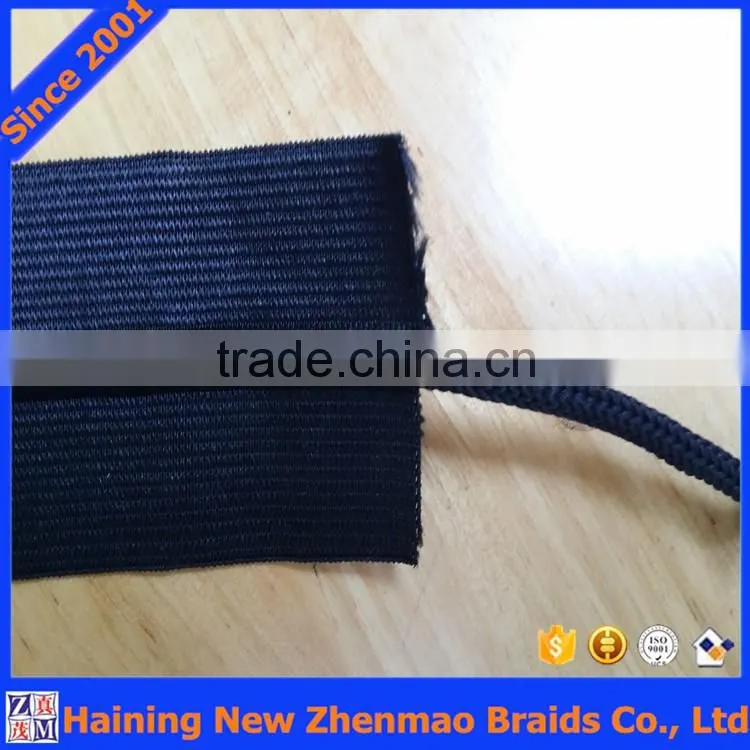 Knitted black draw cord string elastic band for sports wear