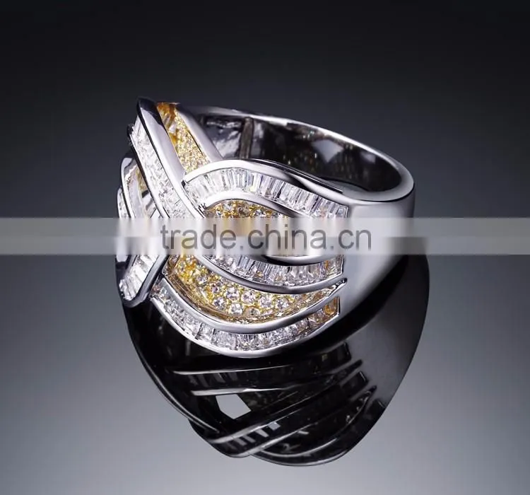 New Product 2017 Unique Jewelry Design 3D Look Zircon Channel Set Deluxe Lady Ring