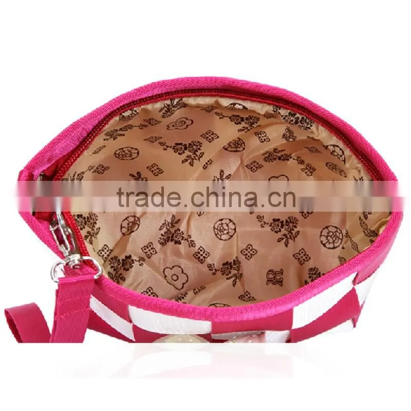 Grid cosmetics bag hand bags travel wash gargle personality makeup cases