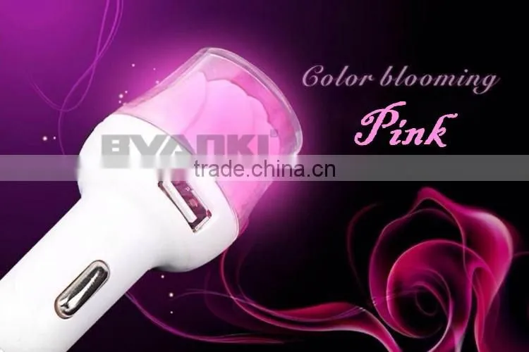 2016 new premium Rose USB Car Charger Adapter 2 Port 3.1A For iPhone 7, Usb charger for Samsung Galaxy s7 edge rongshen shenzhen