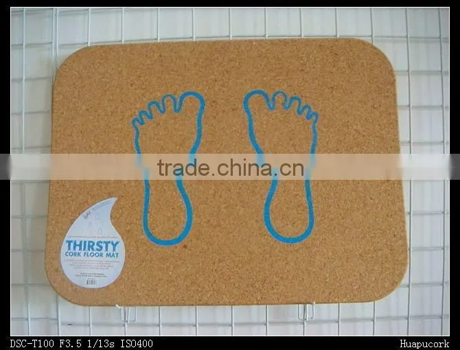 Convenient fashionable cork bathmat & cork shower mat
