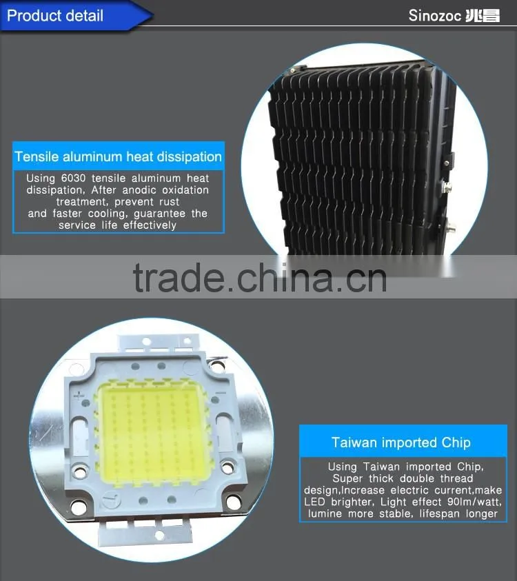 Sinozoc Hot selling Aluminum housing IP66 waterproof outdoor led flood light led floodlighting outdoor fixture
