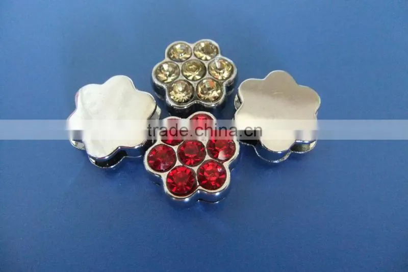 Compet Wholesale Zinc Alloy Metal Plum Flower 10mm Slide Charms