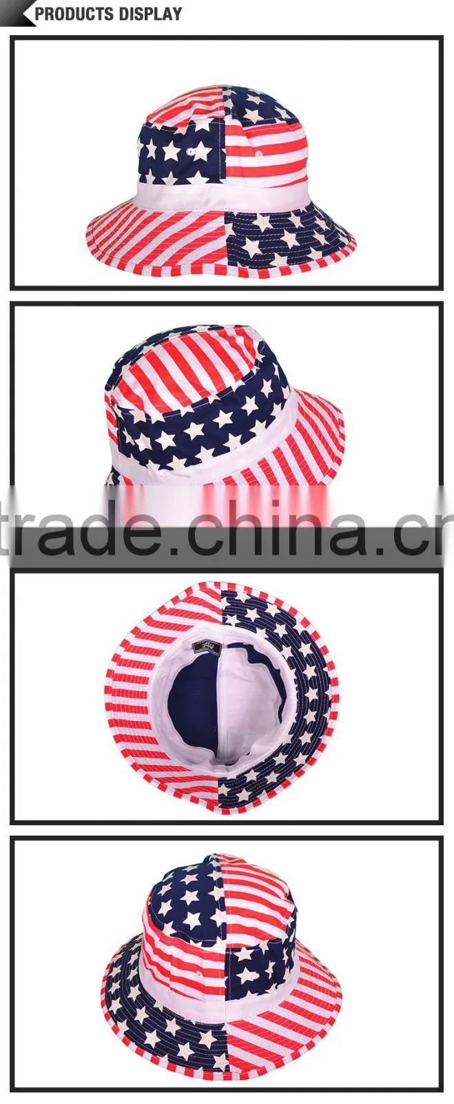 Wholesale cool mens beer funny tie dyed american flag bucket hat