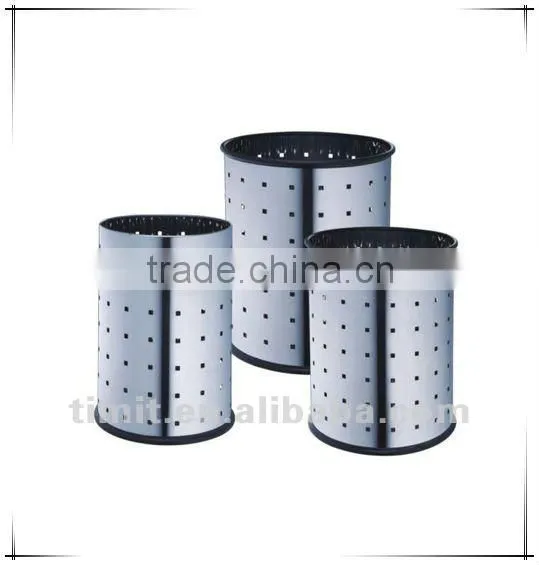 Superior Quality Stainless Steel Round Shape with Square Hold Dustbin