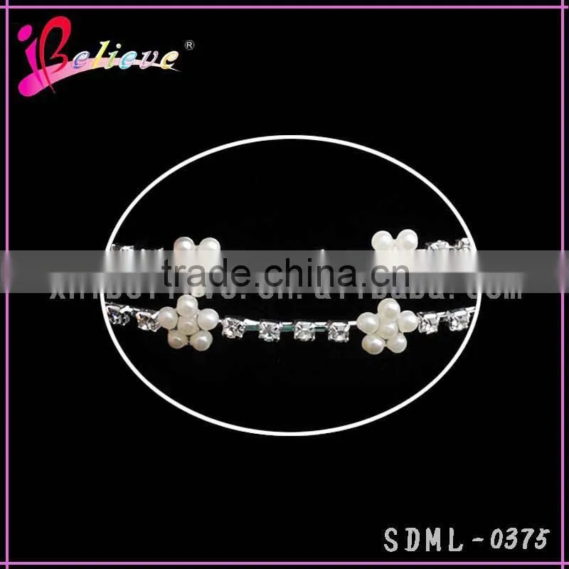 Elegant pearl hair accessories flower headband wholesale pearl headband for women