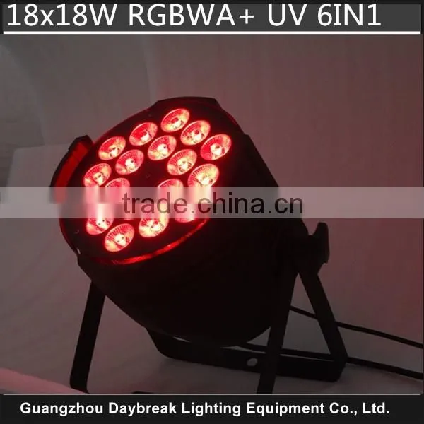 18 RGBWA UV led par6in1 light factory wholesale cheap price 18*18w high brightness top quality