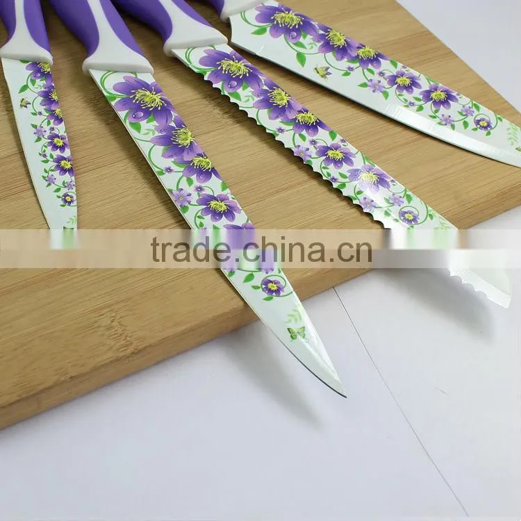 Fashion coating kitchen knife set
