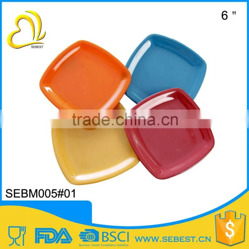 cheap quality assurance 6" square melamine bamboo dinner plates