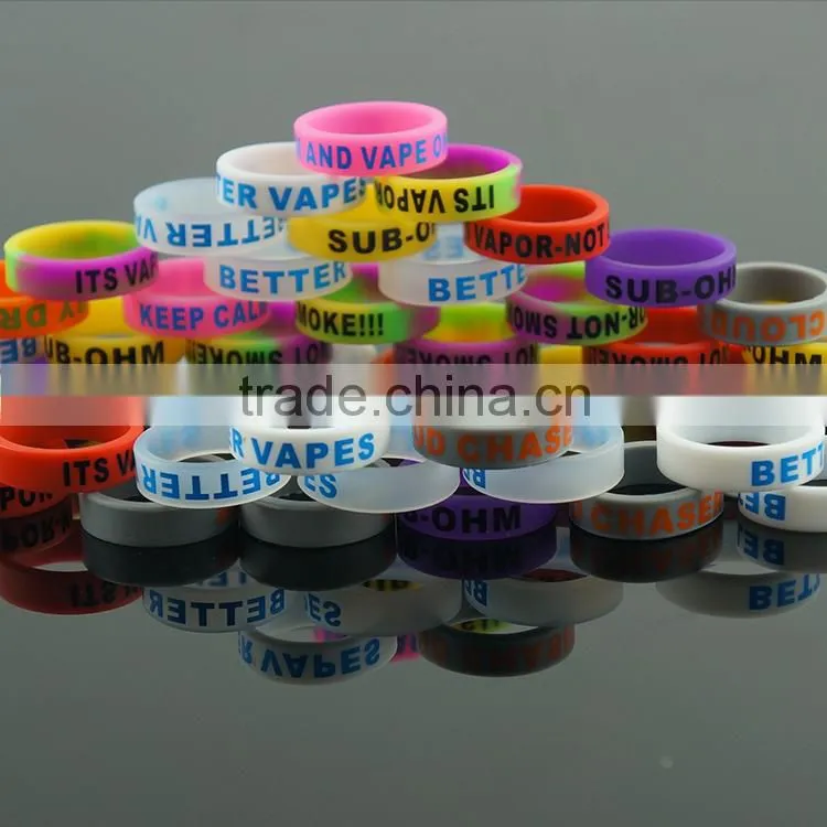 2015 new design Best selling products silicone vape band for eicg atomizer, tank mod, silicone vape band for christmas stocking