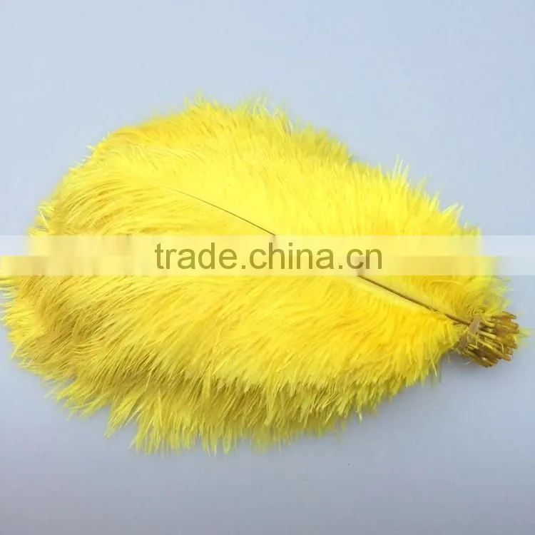 cheap dyed yellow ostrich feathers ,feather Plumage crafts wholesale for all decor