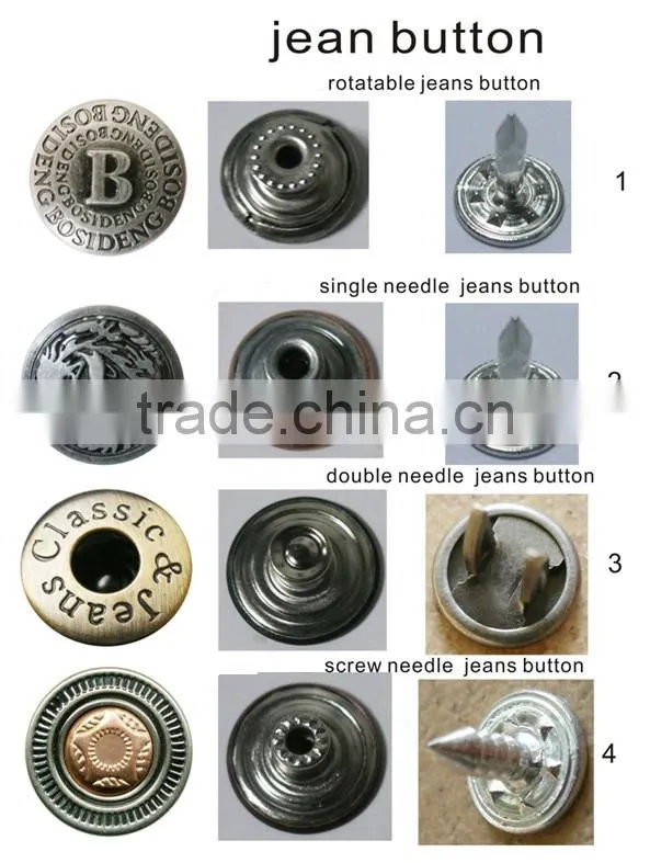 double needle shank button / jeans button