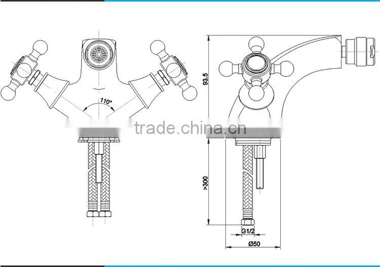 Popular European Style Bathtub Water Faucet Installation