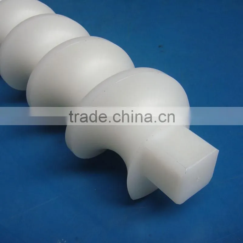 high precision engineering plastic cnc machining polyethylene pe plastic conveyer screw rod for feed machine