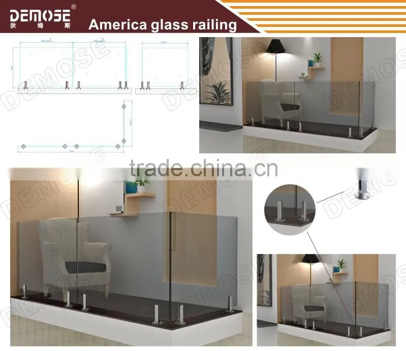 curverd frameless glass railings for terrace