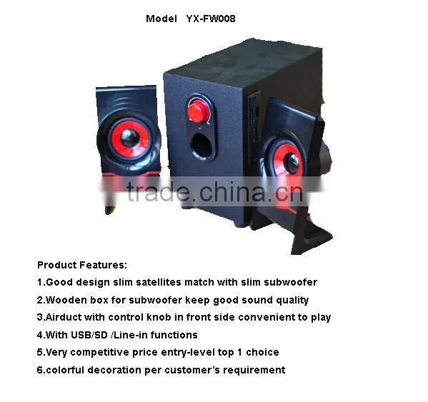 computer multimedia woofer speaker 10watt 2.1 bluetooth