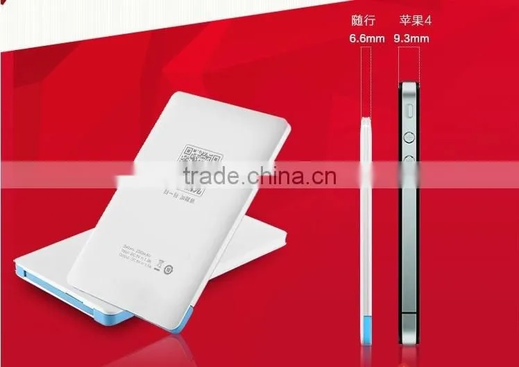 Ultra Thin Portable universal power bank, battery charger for mobile phone/iPhone/iPad 20,000mAh